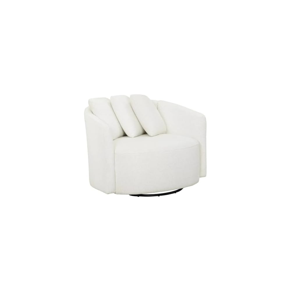 Living Room Chair, Cream Rocking Recliner Chair,Metal 360 Degree Swivel(E)