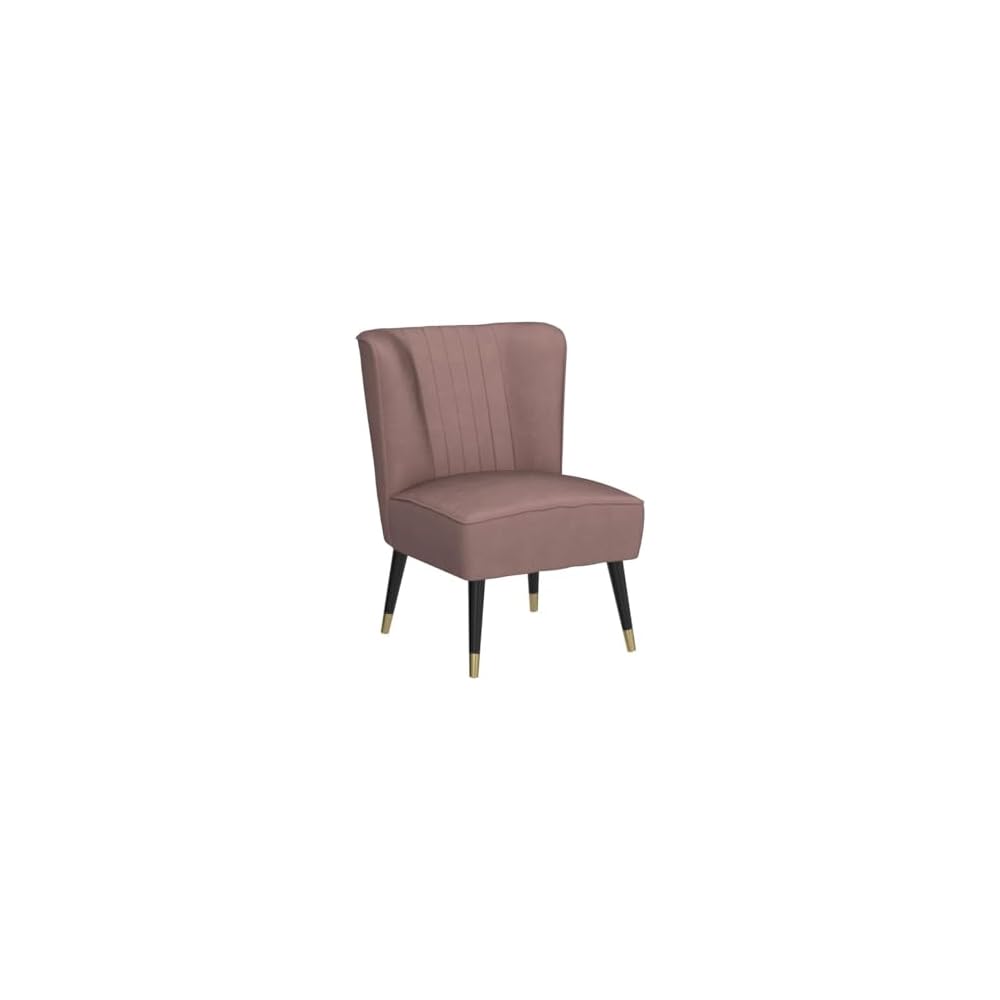 Elon Contemporary Velvet Upholstered Accent Chair, Pink