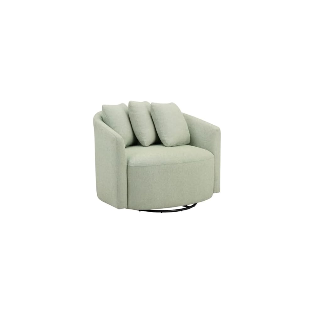 Living Room Chair, Cream Rocking Recliner Chair,Metal 360 Degree Swivel(E)