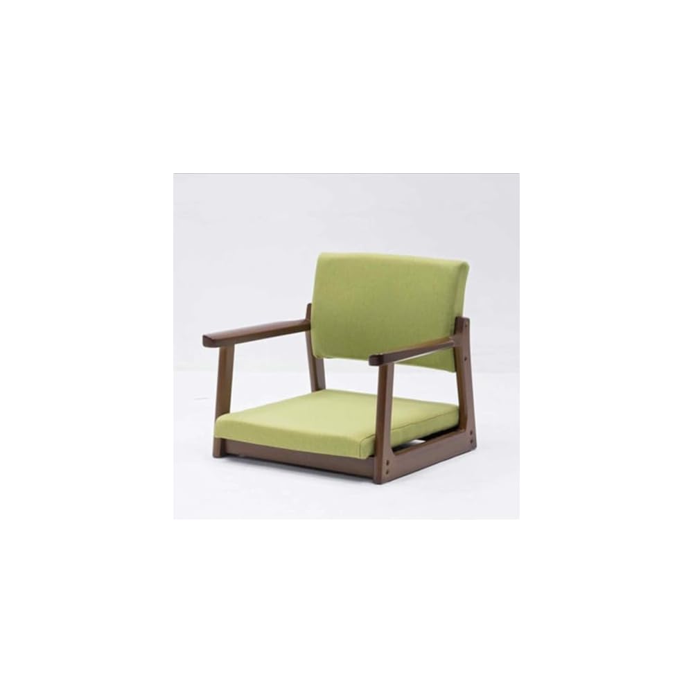 Solid Wood Legless Tatami Chair with Armrests & Backrest, Comfortable Floor Cushion, Low Footstool for Home Office Use