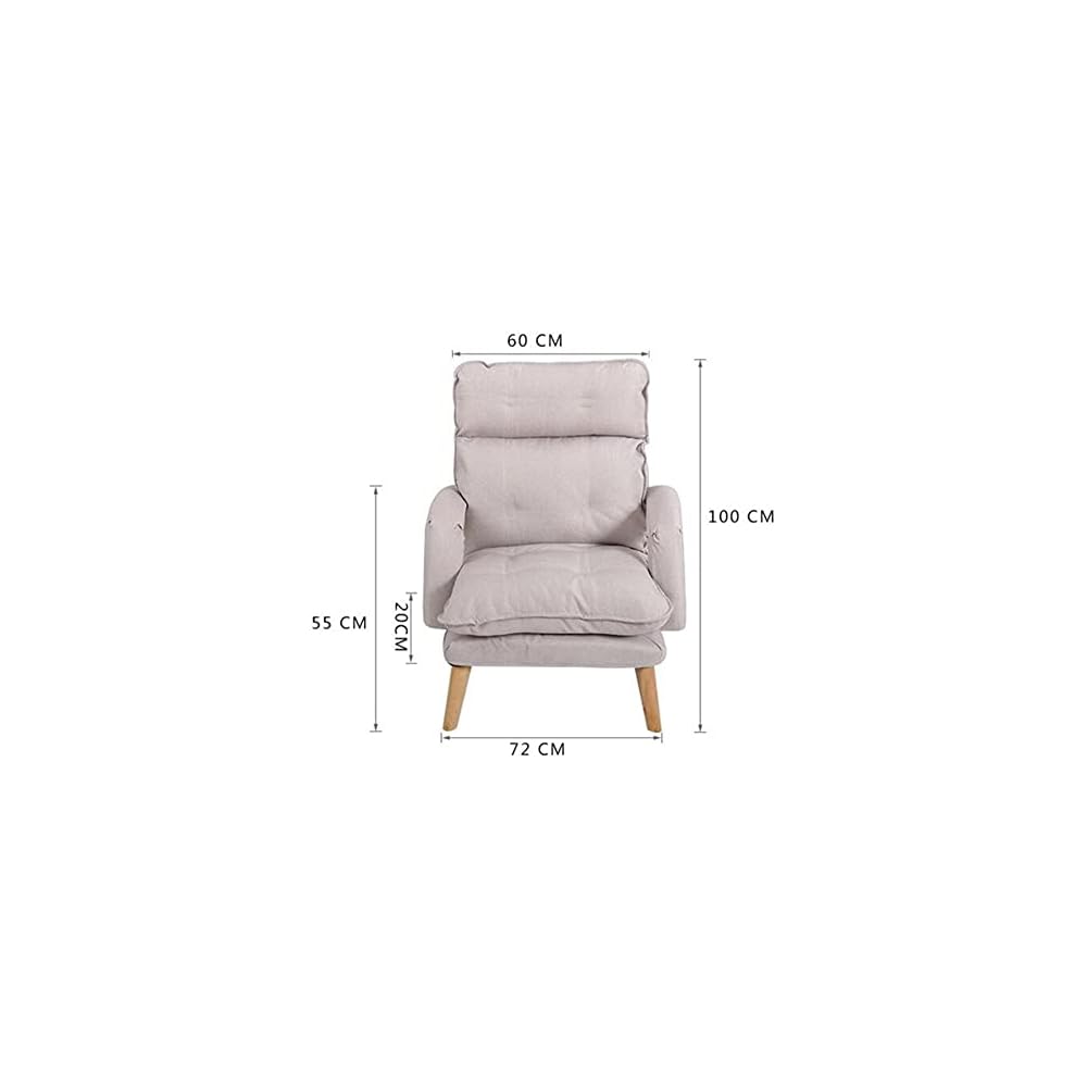 Upholstery Armchair Lazy Sofa Recliner Adjustable Backrest Lounge Chair Removable Washable Fabric