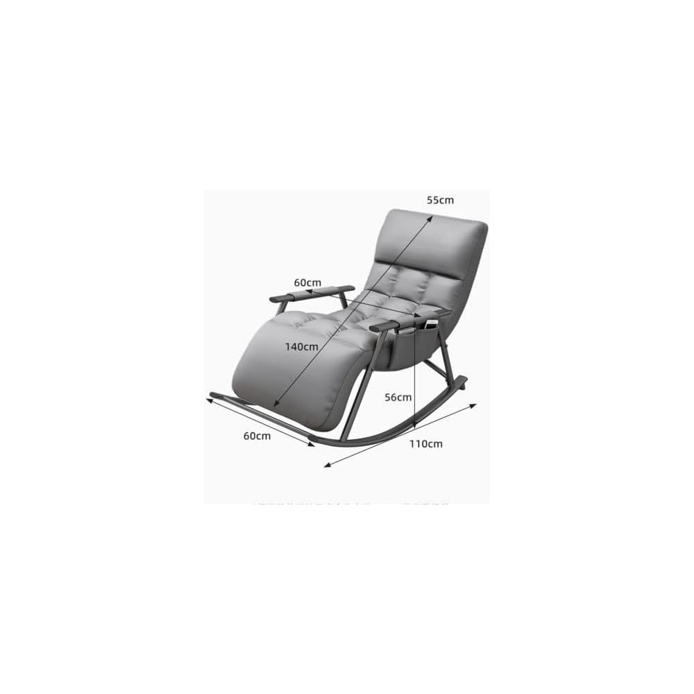 Mid Century Modern Rocking Chair - Upholstered Recliner with Padded Seat for Living Room, Bedroom, Lounge, Home - Stylish Blue Swinging Chair for Comfort and Relaxation