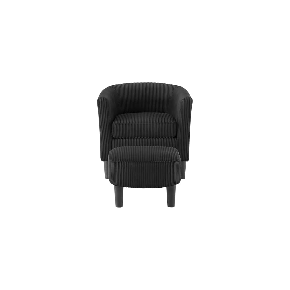 Modern Corduroy Accent Chair, Upholstered Armchair with Foot Rest, Comfy Single Sofa for Living Room, Bedroom & Office – Stylish & Versatile Furniture Piece