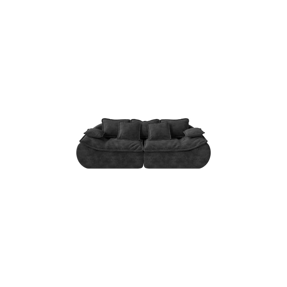 Hobestluk Sofa Couches 3-Seater Modular Sectional Sofa, 89''Comfy Loveseat with Throw, Deep Seat Small Sofa for Small Space, Memory Foam Sectional Couches for Living Room, Office, Apartment