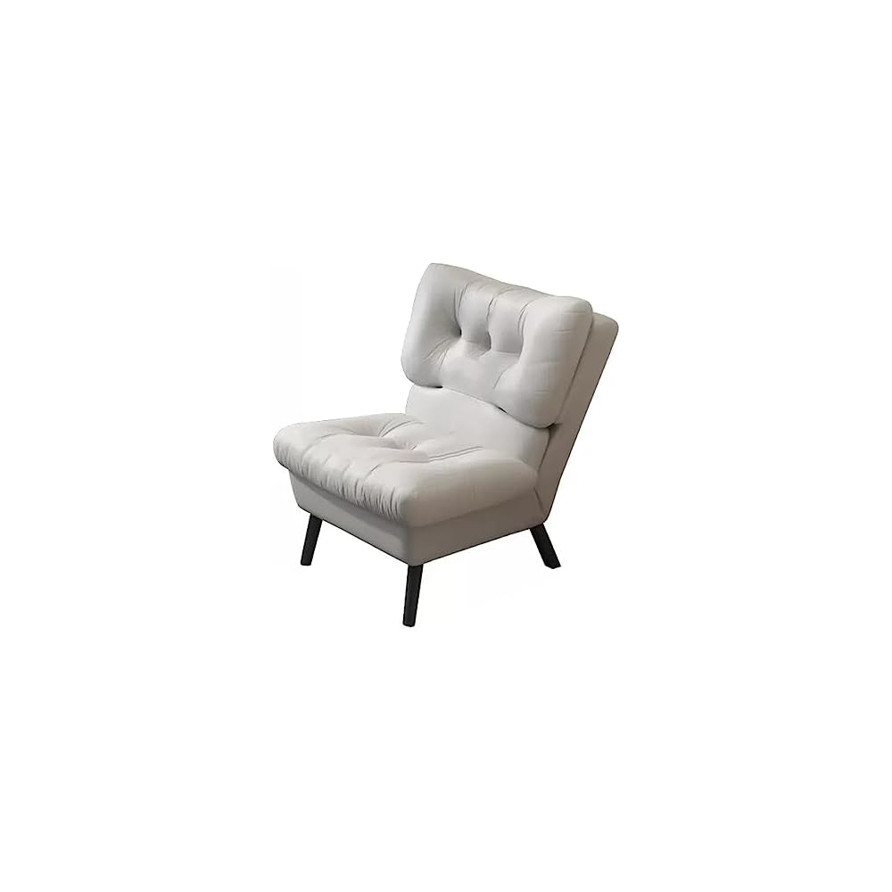 Adjustable Back Recliner,Armless Chair for Living Room,Relaxing Lazy Chair,Double Layer Upholstered,Comfort Leisure Chair Modern Accent Chair (Color : Beige)