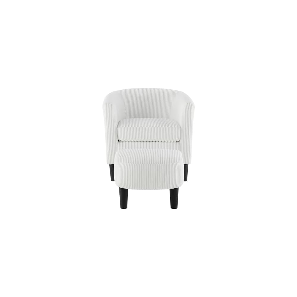 Modern Corduroy Accent Chair, Upholstered Armchair with Foot Rest, Comfy Single Sofa for Living Room, Bedroom & Office – Stylish & Versatile Furniture Piece