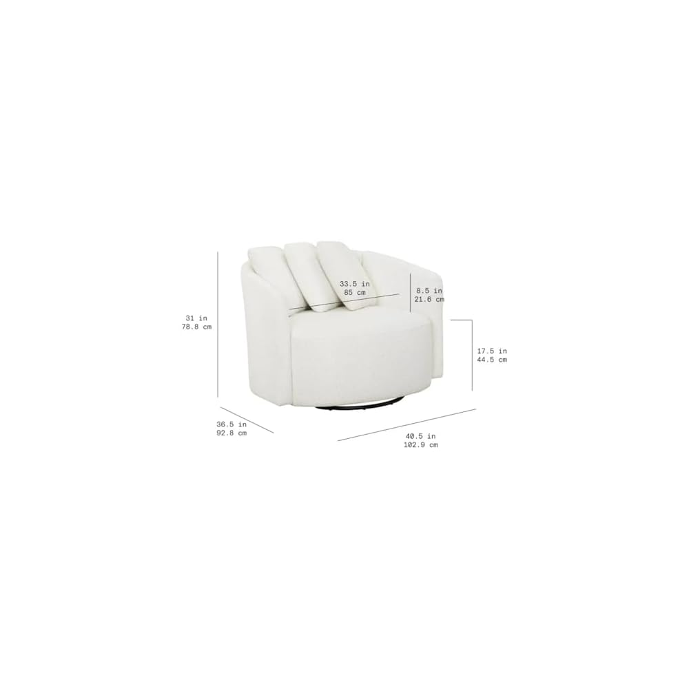 Living Room Chair, Cream Rocking Recliner Chair,Metal 360 Degree Swivel(E)