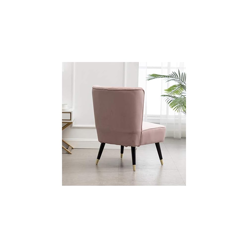 Elon Contemporary Velvet Upholstered Accent Chair, Pink