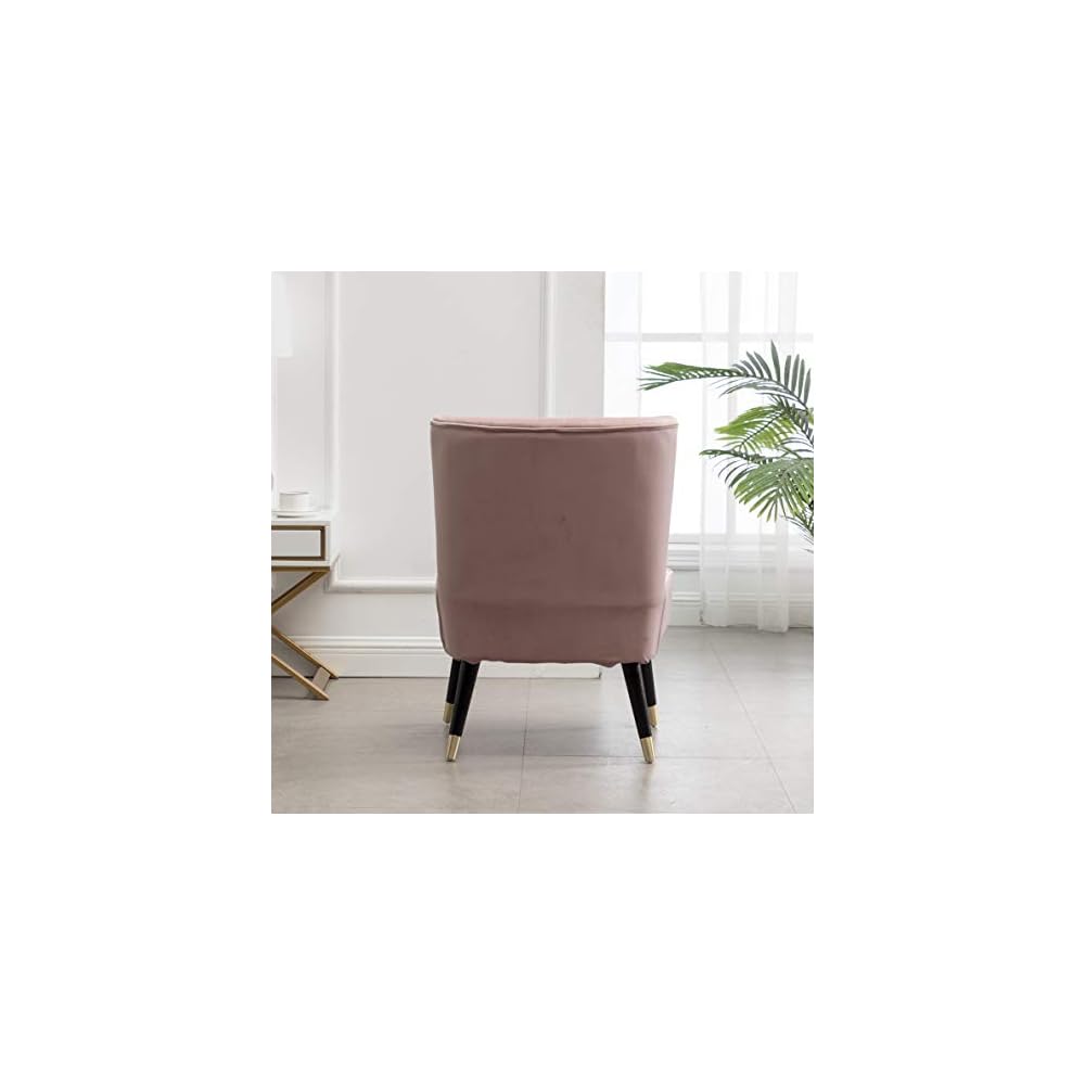 Elon Contemporary Velvet Upholstered Accent Chair, Pink