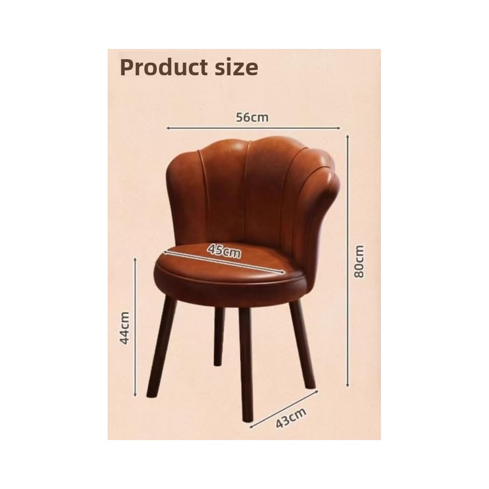 Accent Chair with Swivel, Faux Leather Upholstery, High-Density Foam, Solid Rubberwood Legs – Vanity, Desk, or Living Room Chair ([Rotating solid wood legs] White - wear-resistant oil wax skin)