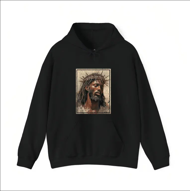 Black Jesus Shirt Face Of Jesus Cross With Crown Of Thorns T-Shirt Streetwear Classic