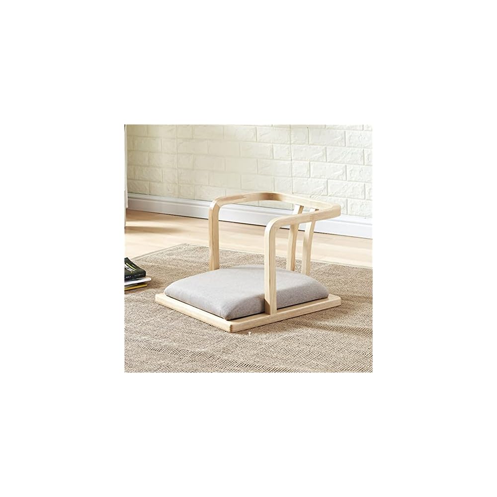 Wood Tatami Legless Floor Chair Sofa Game Seating with Back Support for Living Room Balcony