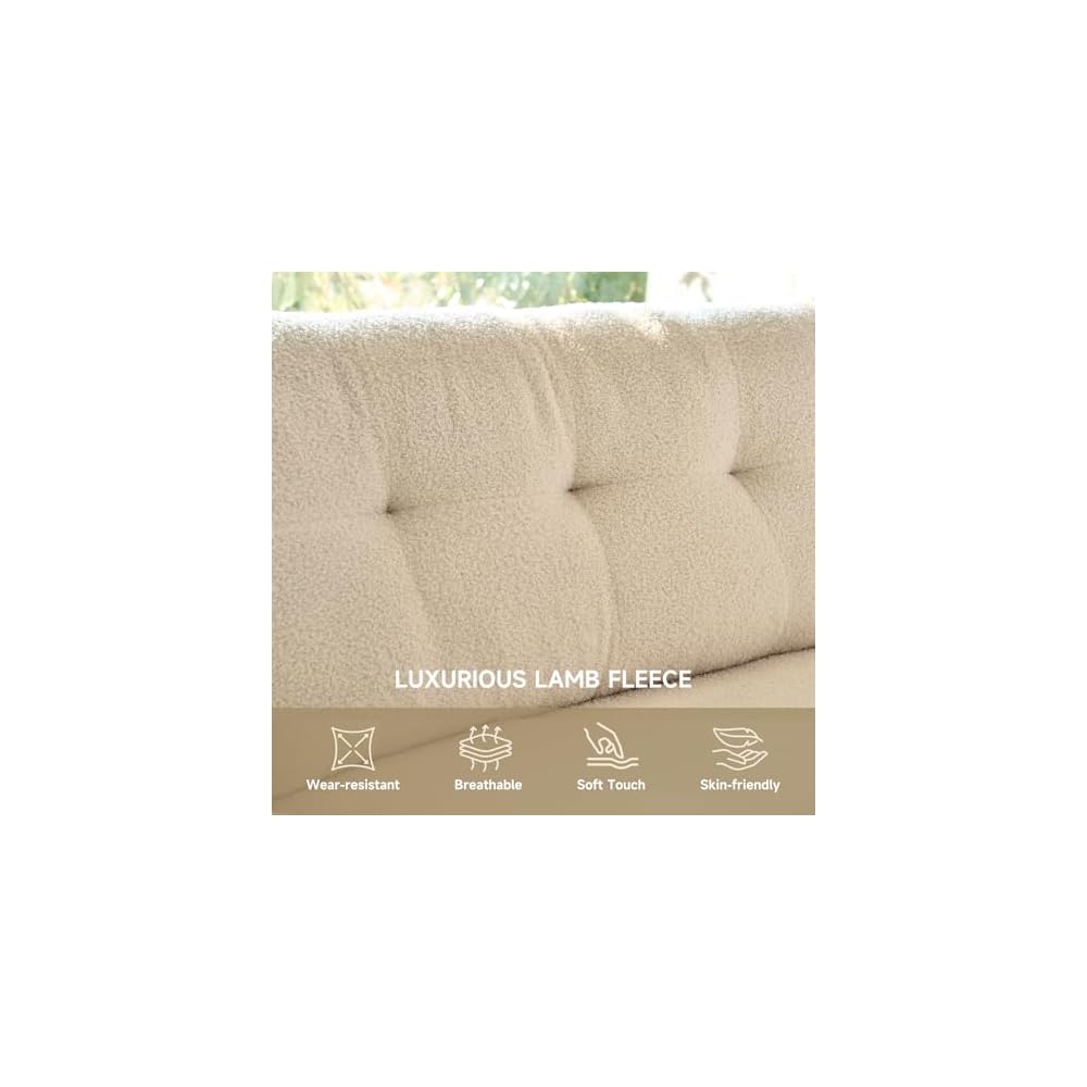 85.8" Modern Loveseat Sofa, Love Seat Couches for Living Room, Button Tufted Upholstered Furniture, Solid & Easy to Install Small Couch for Bedroom Office Apartment
