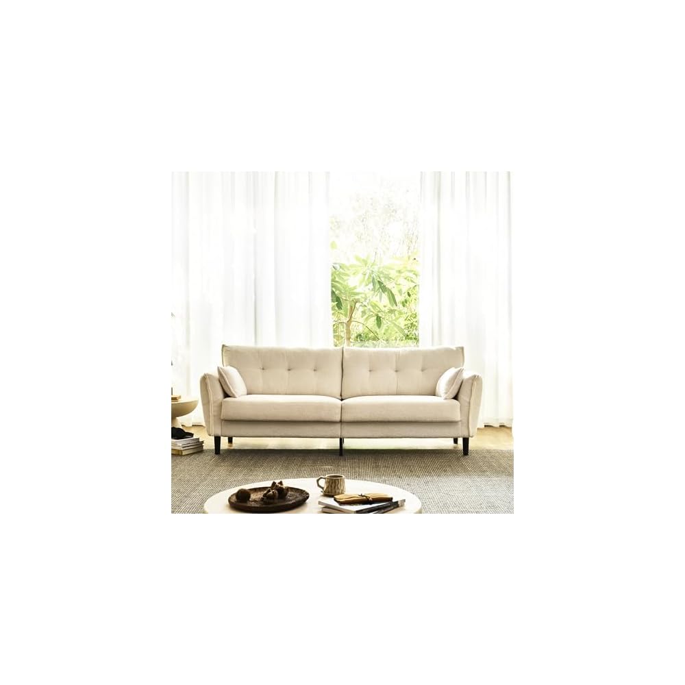 85.8" Modern Loveseat Sofa, Love Seat Couches for Living Room, Button Tufted Upholstered Furniture, Solid & Easy to Install Small Couch for Bedroom Office Apartment