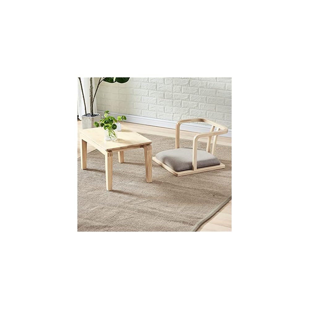 Wood Tatami Legless Floor Chair Sofa Game Seating with Back Support for Living Room Balcony