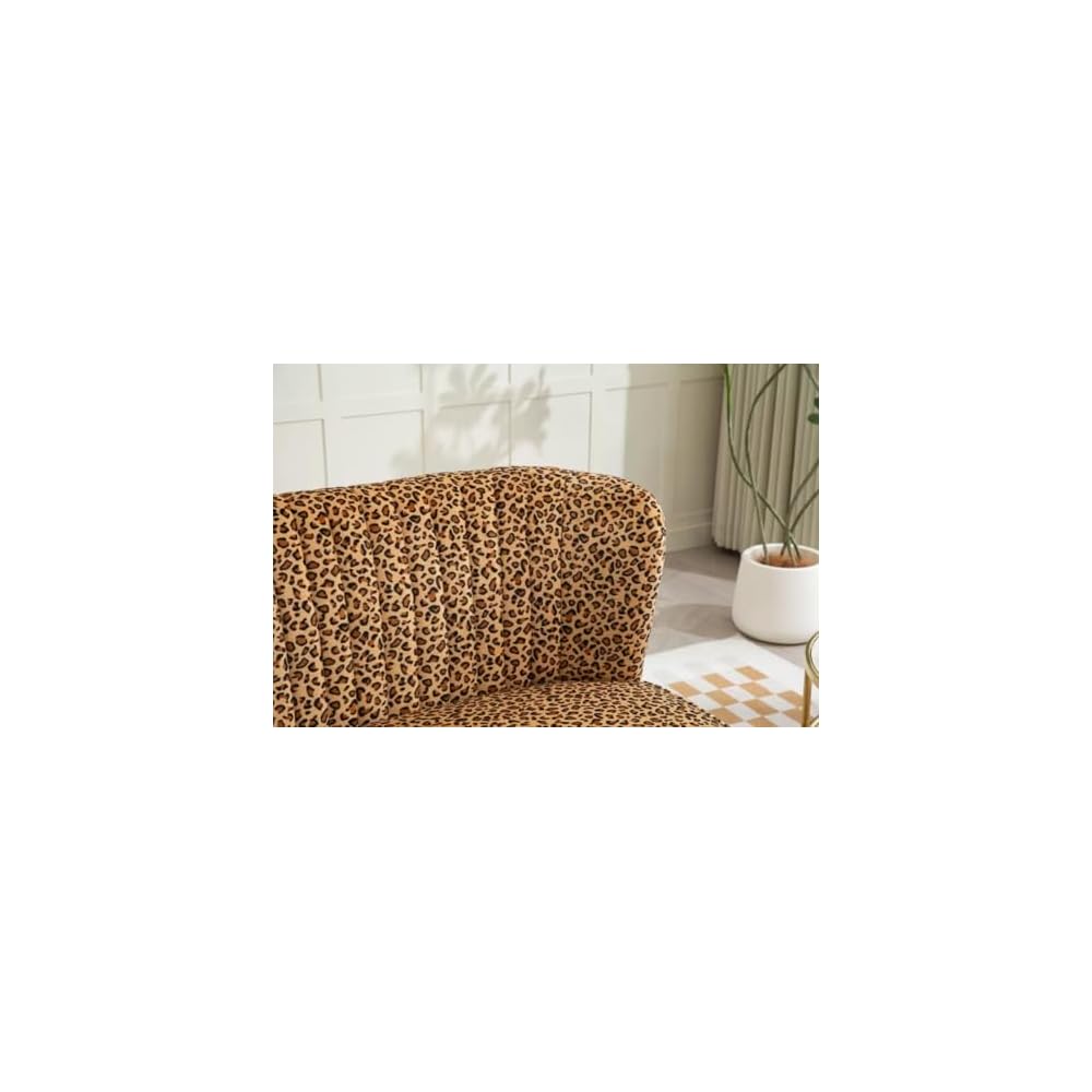 Velvet Couch Modern Loveseat Sofa Twin Size Contemporary Sofas Upholstered with Contemporary Velvet Upholstered Sofa Couch for Living Room and Bedroom (Leopard Print)