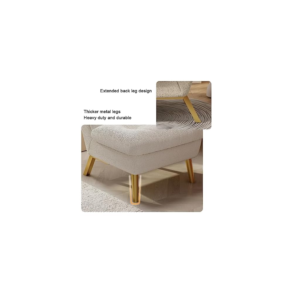 Adjustable Back Recliner,Armless Chair for Living Room,Relaxing Lazy Chair,Double Layer Upholstered,Comfort Leisure Chair Modern Accent Chair (Color : Beige)