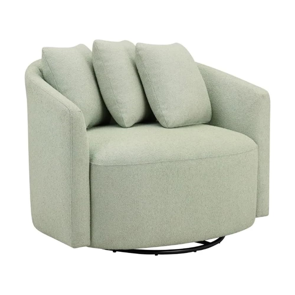Living Room Chair, Cream Rocking Recliner Chair,Metal 360 Degree Swivel(E)