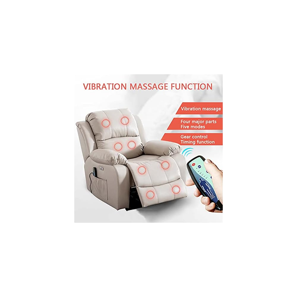 Power Lift Chair Recliner for Elderly Home Theater Seating,Adjustable Single Massage Recliner Sofa with Thicken Widen Armrest Pad with Side Pocket USB Port
