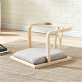 Wood Tatami Legless Floor Chair Sofa Game Seating with Back Support for Living Room Balcony