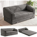 JUIKURY Convertible Sofa Bed, 3-in-1 Foldable Loveseat Couch with Armrest, Corduroy Floor Sofa & Sleeper Bed, No Assembly High-Density Foam Futon Mattress for Living Room, Small Apartment, Dorm