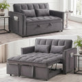 Sleeper Sofa 54", Velvet Convertible Sofa Bed, Gray