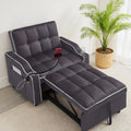 69" Small Pull Out Couch, 3 in 1 Convertible Sofa Bed, Adjustable Backrest with Phone Holder, Side Pocket & USB Port, Modern Sofa for Living Room, Bedroom, Apartment (Gray)