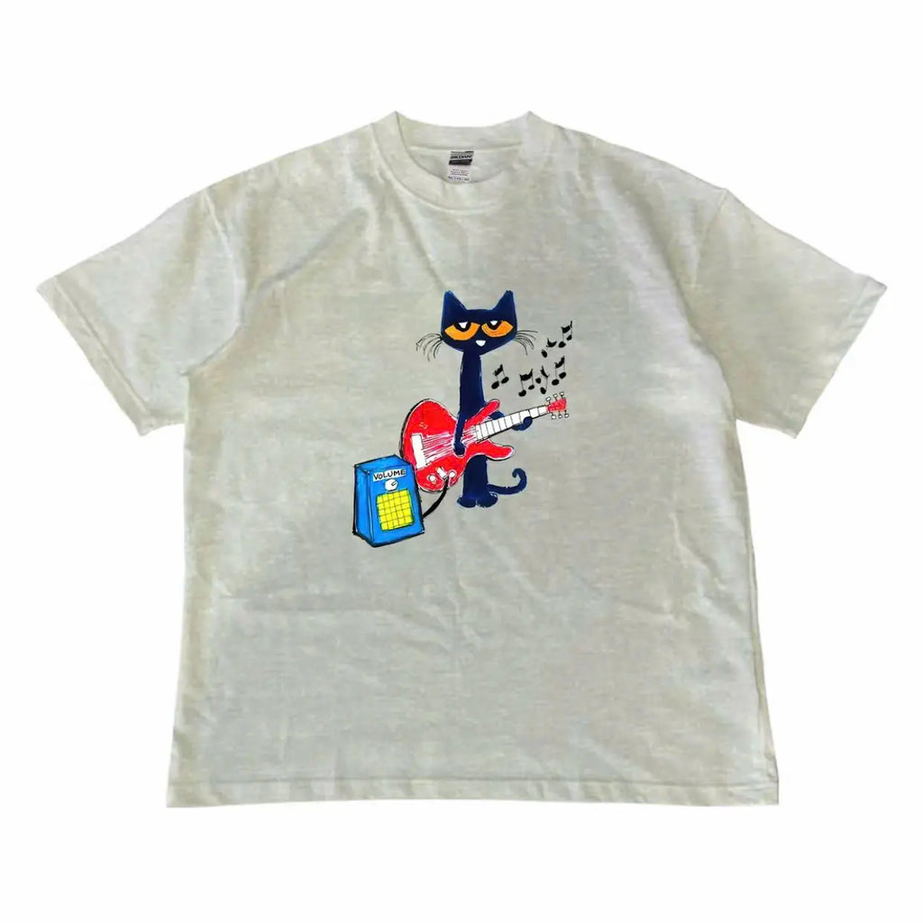 Pete the Cat Playing Guitar Shirt, Baby Tee Graphic Shirt - Menswear Top Tshirt Streetwear party's shirt