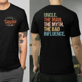 Cool Uncles Club The Man Myth Bad Influence Double Sides Shirt, Funny Uncle Gifts, Best Uncle Ever Shirt, Cool Uncle T-shirt,Gift for Uncle Cotton Tee Streetwear Sweatshirt