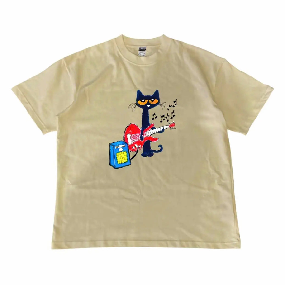 Pete the Cat Playing Guitar Shirt, Baby Tee Graphic Shirt - Menswear Top Tshirt Streetwear party's shirt