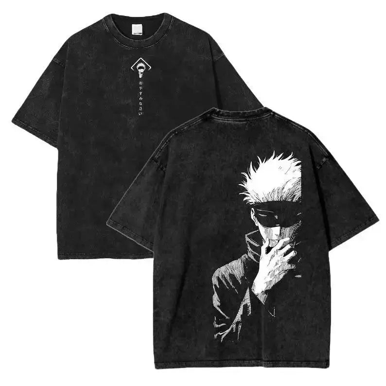 Men's Jujutsu Kaisen Choso Round Neck T-Shirt - Oversized Vintage Distressed 2-Sided Washed Anime Merch, Halloween Streetwear Clothing, Casual Men's Clothing Graphic Top, Tshirt, Graphic Tee